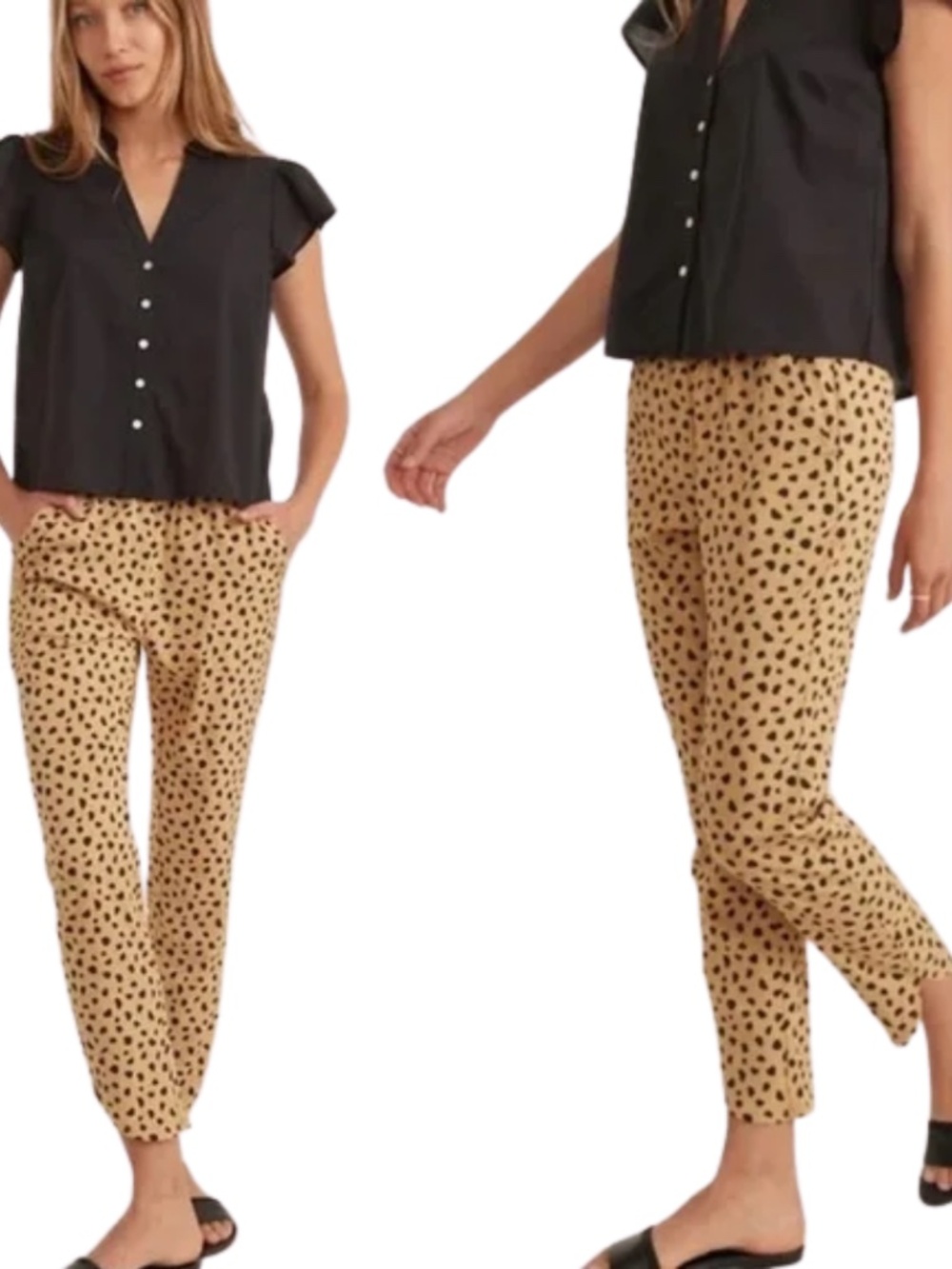 Marine Layer Allison Pants in Abstract Cheetah Print SM